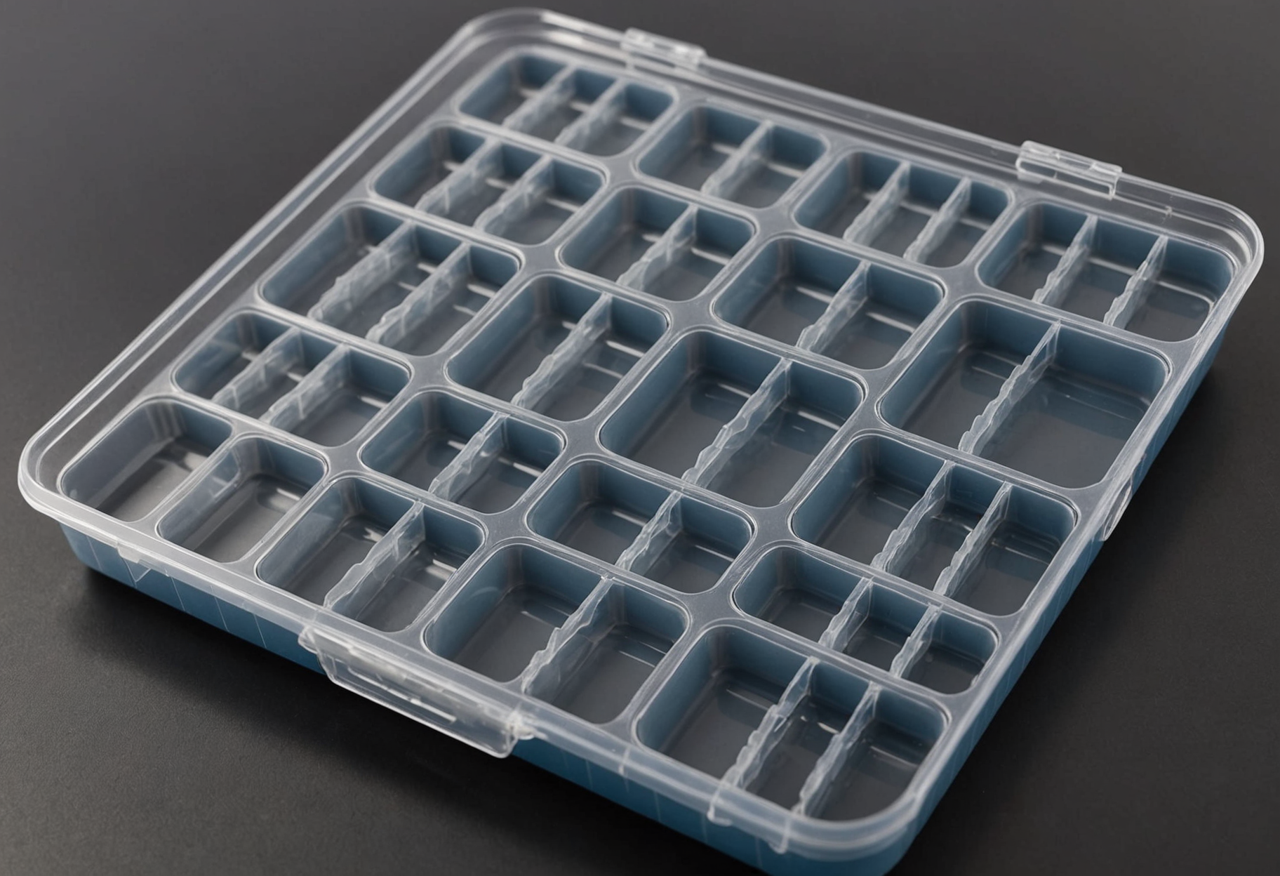 Clear aligner trays displayed in their case