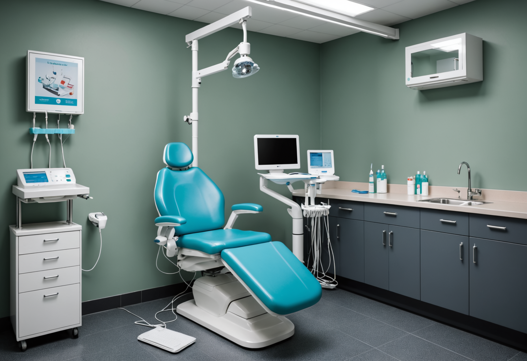 Emergency dental care station ready for urgent treatment